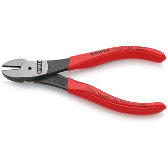 Knipex Kraft-Seitenschneider, mit Kunststoff überzogen, schwarz atramentiert, 140 mm (SB-Karte/Blister)