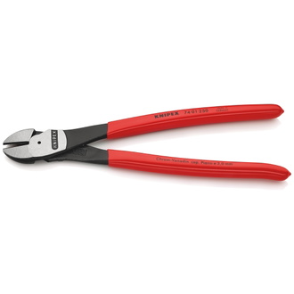 Knipex Kraft-Seitenschneider, mit Kunststoff überzogen, schwarz atramentiert, 250 mm (SB-Karte/Blister)