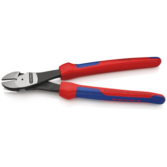 Knipex Kraft-Seitenschneider, mit Mehrkomponenten-Hüllen, schwarz atramentiert 250 mm (SB-Karte/Blister)