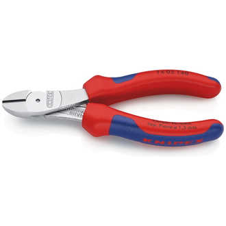 Knipex Kraft-Seitenschneider, mit Mehrkomponenten-Hüllen, verchromt 140 mm