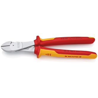 Knipex Kraft-Seitenschneider isoliert mit Mehrkomponenten-Hüllen, VDE-geprüft verchromt 250 mm