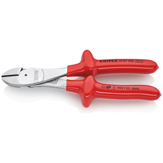 Knipex Kraft-Seitenschneider tauchisoliert, VDE-geprüft verchromt 200 mm