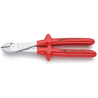 Knipex Kraft-Seitenschneider tauchisoliert, VDE-geprüft verchromt 250 mm