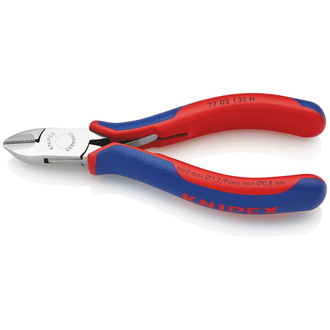 Knipex Elektronik-Seitenschneider mit eingesetzter Hartmetallschneide, mit Mehrkomponenten-Hüllen, 135 mm