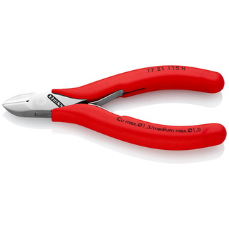 Knipex Elektronik-Seitenschneider mit durchgestecktem Gelenk mit Kunststoff überzogen 115 mm