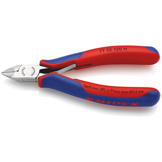 Knipex Elektronik-Seitenschneider mit eingesetzter Hartmetallschneide, mit Mehrkomponenten-Hüllen, 120 mm, Art.Nr. 77 32 120 H