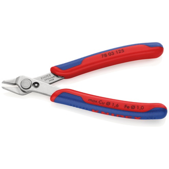Knipex Electronic Super Knips, mit Mehrkomponenten-Hüllen, 125 mm (SB-Karte/Blister), Art.Nr. 78 03 125 SB
