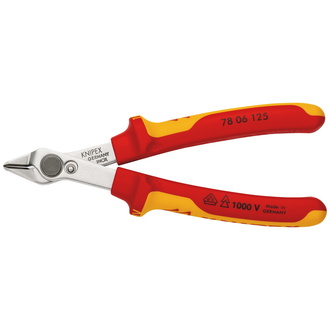 Knipex Electronic Super Knips VDE isoliert mit Mehrkomponenten-Hüllen, VDE-geprüft 125 mm