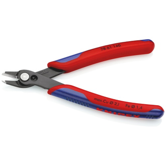 Knipex Electronic Super Knips XL, mit Mehrkomponenten-Hüllen, brüniert, 140 mm (SB-Karte/Blister)