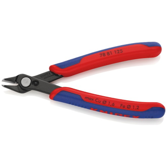 Knipex Electronic Super Knips, mit Mehrkomponenten-Hüllen, brüniert, 125 mm (SB-Karte/Blister), Art.Nr. 78 81 125 SB