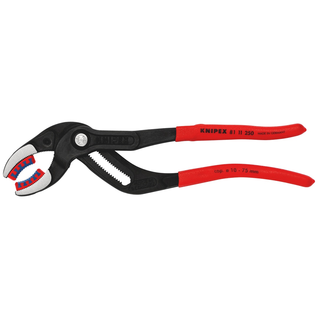 Knipex Siphon- und Connectorenzange SpeedGrip, mit rutschhemmendem Kunststoff überzogen, schwarz atramentiert 250 mm, Art.Nr. 81 11 250