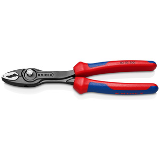 Knipex TwinGrip Frontgreifzange, mit Mehrkomponenten-Hüllen, schwarz atramentiert 200 mm