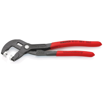 Knipex Schlauchschellenzange für Click-Schellen, mit rutschhemmendem Kunststoff überzogen, grau atramentiert 180 mm (SB-Karte/Blister)