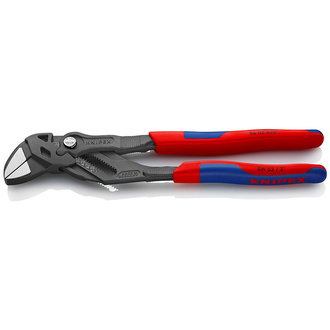 Knipex Zangenschlüssel Zange und Schraubenschlüssel in einem Werkzeug, mit Mehrkomponenten-Hüllen, grau atramentiert 250 mm