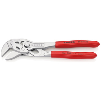 Knipex Zangenschlüssel Zange und Schraubenschlüssel in einem Werkzeug mit Kunststoff überzogen verchromt 150 mm (SB-Karte/Blister)