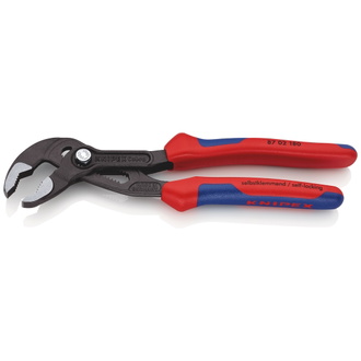 Knipex Cobra Hightech-Wasserpumpenzange, mit Mehrkomponenten-Hüllen, grau atramentiert 180 mm (SB-Karte/Blister)