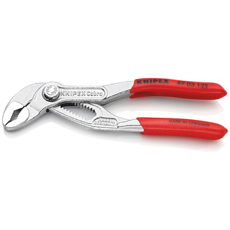 Knipex Cobra Hightech-Wasserpumpenzange, mit rutschhemmendem Kunststoff überzogen, verchromt 125 mm