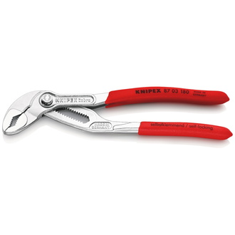 Knipex Cobra Hightech-Wasserpumpenzange, mit rutschhemmendem Kunststoff überzogen, verchromt 180 mm