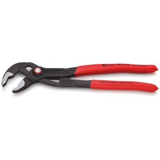 Knipex Cobra QuickSet Hightech-Wasserpumpenzange, mit rutschhemmendem Kunststoff überzogen, grau atramentiert 250 mm (SB-Karte/Blister)