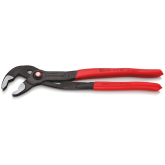 Knipex Cobra QuickSet Hightech-Wasserpumpenzange, mit rutschhemmendem Kunststoff überzogen, grau atramentiert 300 mm (SB-Karte/Blister)