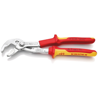 Knipex Cobra VDE Hightech-Wasserpumpenzange, isoliert isoliert mit Mehrkomponenten-Hüllen, VDE-geprüft verchromt 250 mm (SB-Karte/Blister)