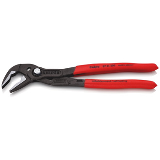 Knipex Cobra ES Wasserpumpenzange extra-schlank, mit rutschhemmendem Kunststoff überzogen, grau atramentiert 250 mm (SB-Karte/Blister)