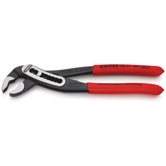 Knipex Alligator Wasserpumpenzange, mit rutschhemmendem Kunststoff überzogen, schwarz atramentiert 180 mm (SB-Karte/Blister)