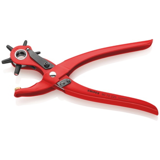 Knipex Revolverlochzange rot pulverbeschichtet 220 mm (SB-Karte/Blister)