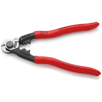 Knipex Drahtseilschere geschmiedet mit Kunststoff überzogen 190 mm (SB-Karte/Blister)