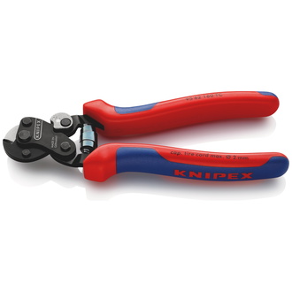 Knipex Drahtseilschere für Reifencord, mit Mehrkomponenten-Hüllen, brüniert, 160 mm