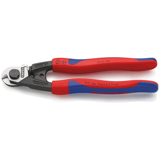 Knipex Drahtseilschere geschmiedet, mit Mehrkomponenten-Hüllen, 190 mm