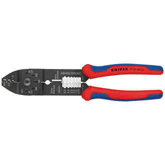 Knipex Crimpzange, mit Mehrkomponenten-Hüllen, schwarz lackiert 230 mm, F-Crimp