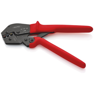 Knipex Crimpzange auch für Zweihandbedienung mit rutschhemmenden Kunststoff-Hüllen brüniert 250 mm (SB-Karte/Blister), Art.Nr. 97 52 06 SB