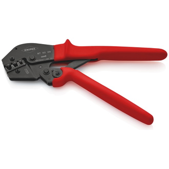 Knipex Crimpzange auch für Zweihandbedienung mit rutschhemmenden Kunststoff-Hüllen brüniert 250 mm (SB-Karte/Blister), Art.Nr. 97 52 09 SB
