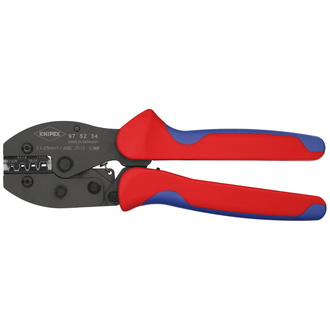 Knipex PreciForce Crimpzange, mit Mehrkomponenten-Hüllen, brüniert, 220 mm, F-Crimp