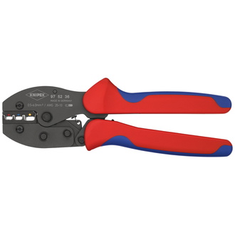 Knipex PreciForce Crimpzange, mit Mehrkomponenten-Hüllen, brüniert, 220 mm, Oval-Crimp