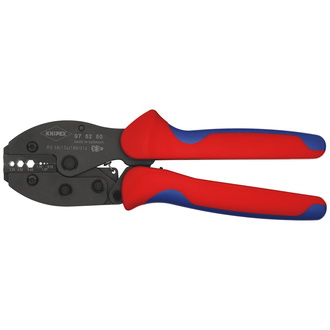 Knipex PreciForce Crimpzange, mit Mehrkomponenten-Hüllen, brüniert, 220 mm