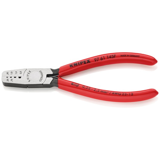 Knipex Crimpzange für Aderendhülsen mit Kunststoff überzogen 145 mm, Art.Nr. 97 61 145 F