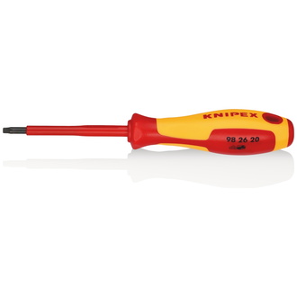 Knipex Schraubendreher Torx, isolierender Mehrkomponenten-Griff, VDE-geprüft, brüniert, 185 mm, TX20