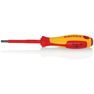 Knipex Schraubendreher Torx, isolierender Mehrkomponenten-Griff, VDE-geprüft, brüniert, 185 mm, TX25