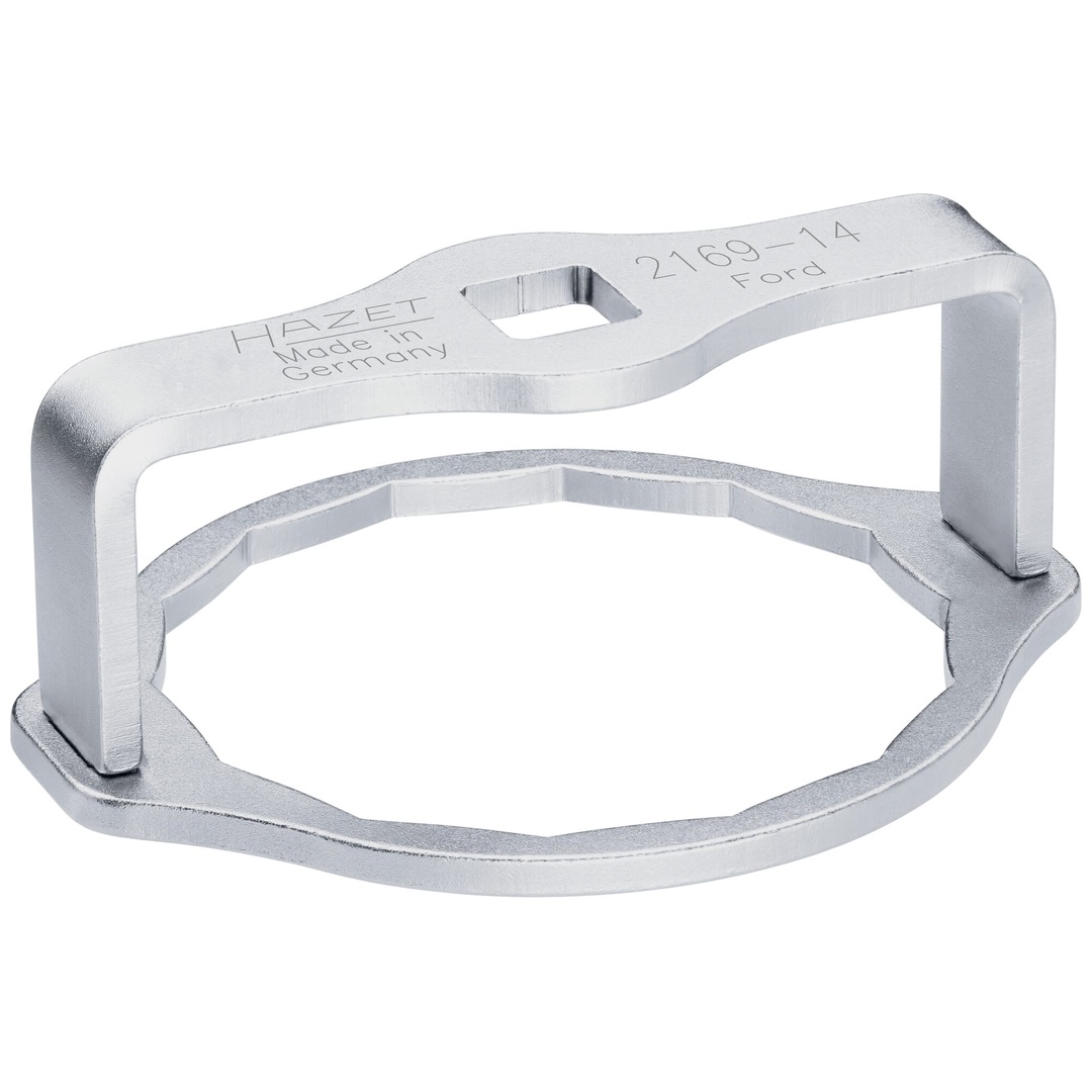 Hazet Ölfilterschlüssel 2169-14, 1/2 (12,5 mm) Vierkant hohl, Außen 14-kant Profil, SW 73 mm