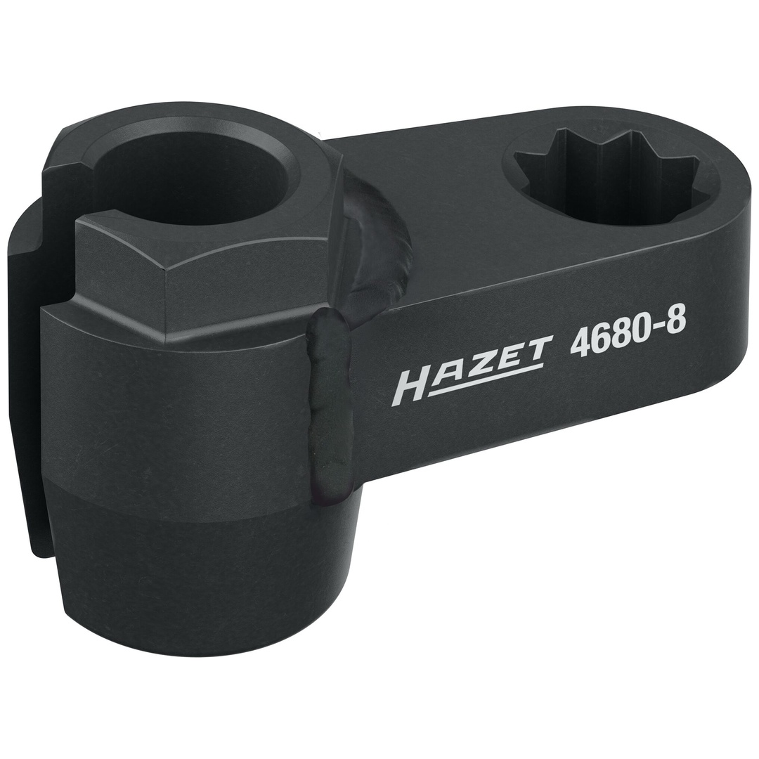 Hazet Abgassonden Einsatz 4680-8, 1/2 (12,5 mm) Doppel-Vierkant hohl, Außen Sechskant Profil, SW 17 mm