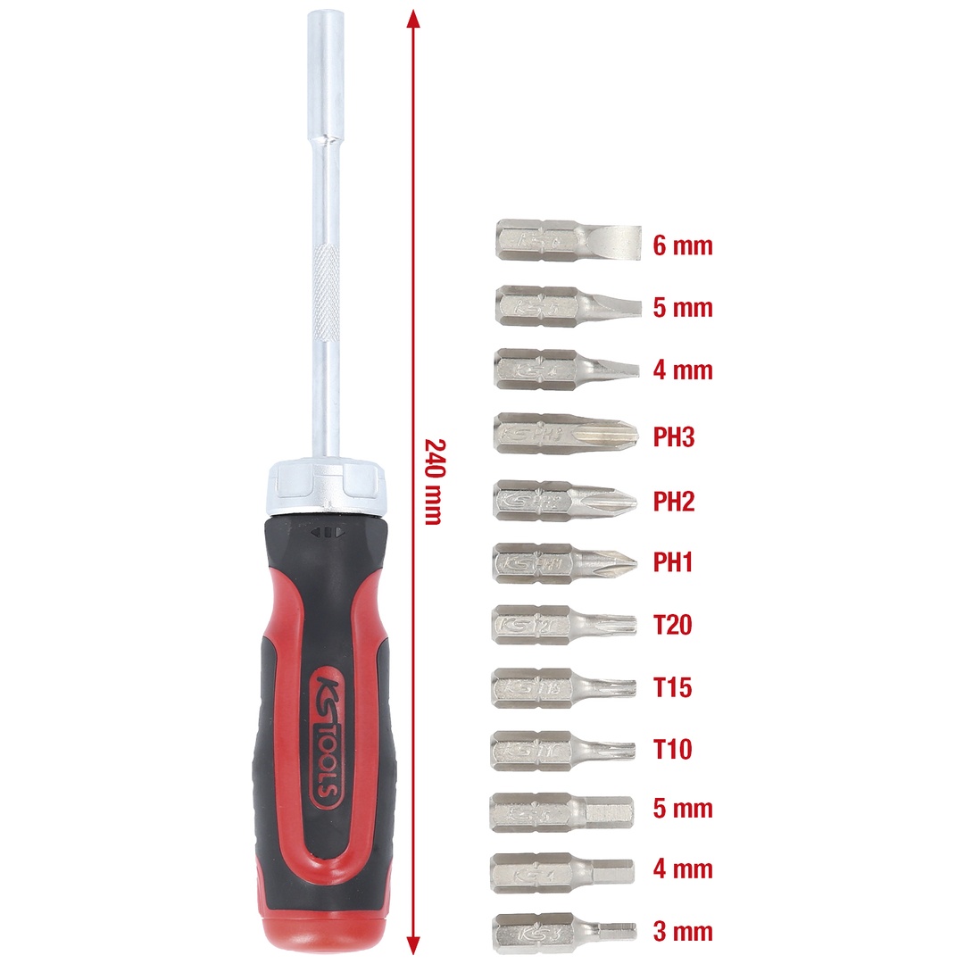 KS Tools 12 in 1 Ratschen-Bit-Schraubendreher