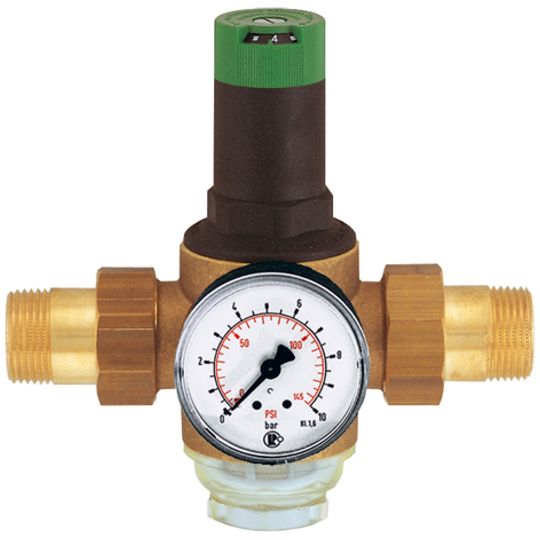 Riegler Druckregler für Trinkw., DVGW-geprüft, R 1, 1,5 - 6 bar, PE max.16
