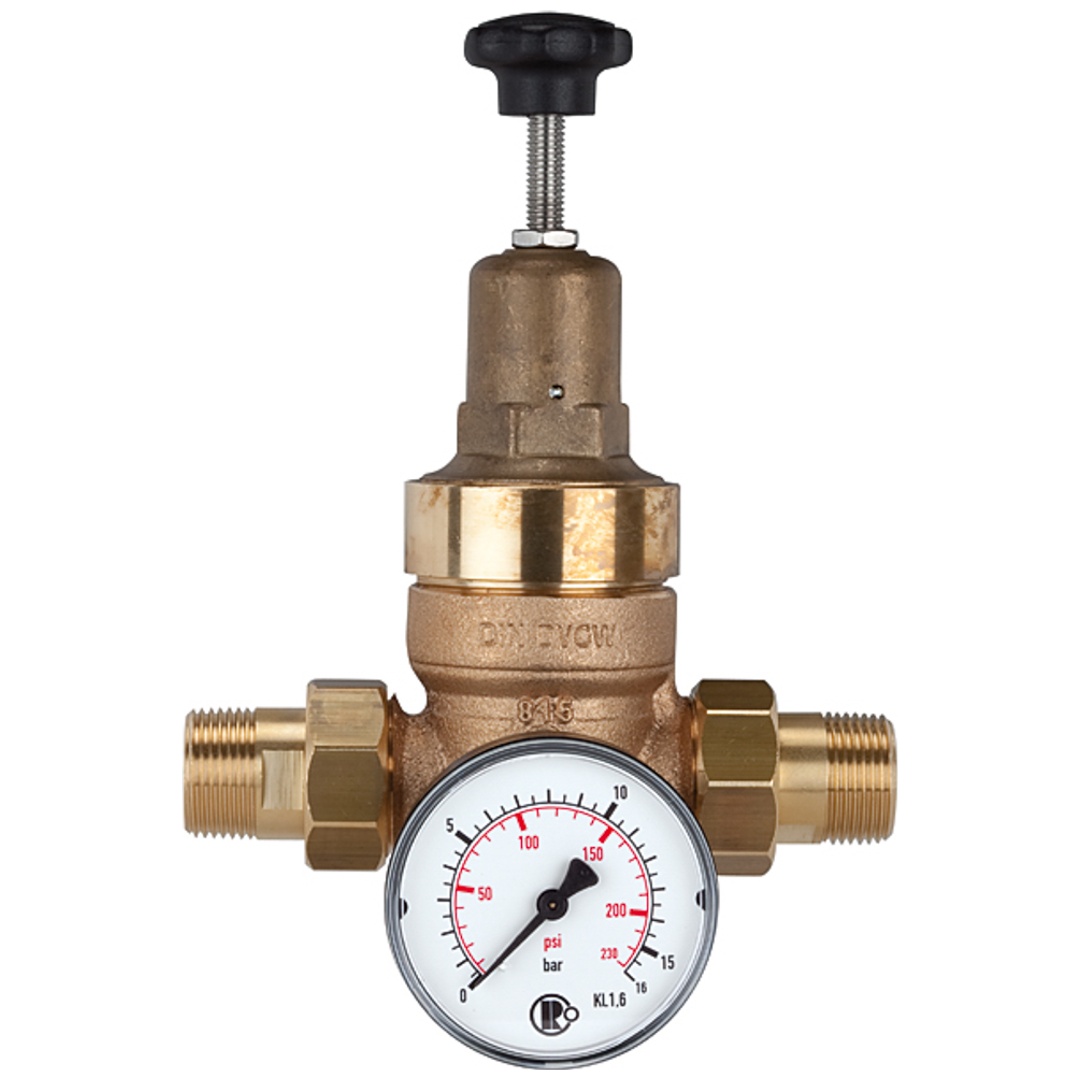Riegler Druckregler für Trinkwasser, ohne DVGW, R 1 1/4, 1,5 - 12 bar