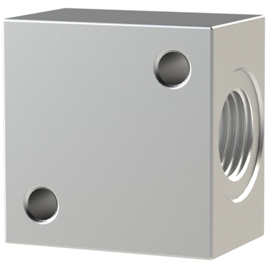 Riegler T-Verteiler, anflanschbar, G 1/2 Aluminium, SW 30