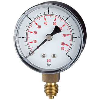 Riegler Standardmanometer »pressure line« G 1/4 unten, -1/0 bar/-14,5 psi, Ø 50