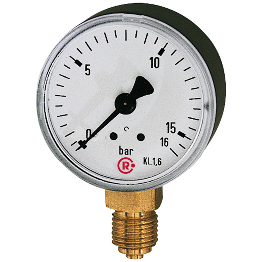 Riegler Manometer stehend 63mm 0-10bar G1/4