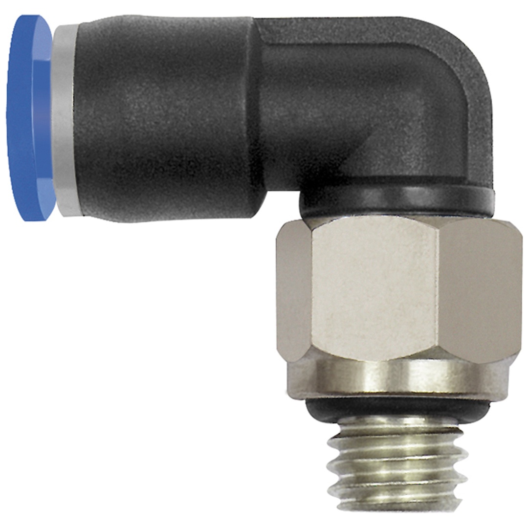 Riegler L-Steckverschraubung »Blaue Serie« mini, drehbar, M6, Ø 6 mm, Art.Nr. 125.006-6M