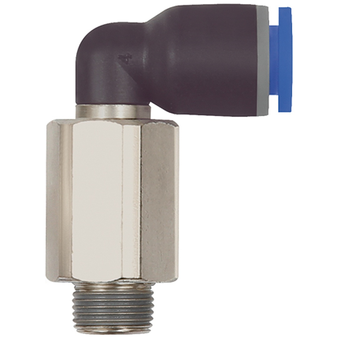 Riegler L-Steckverschraubung »Blaue Serie« lang, drehbar, R 1/8 a., Ø 6mm